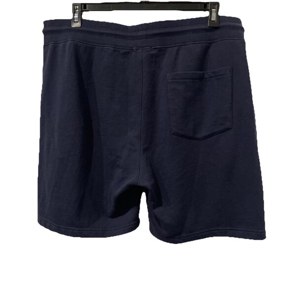 True Religion Sweat Shorts Mens Sz 3X Navy Elastic Waist Pockets Logo - Picture 3 of 11